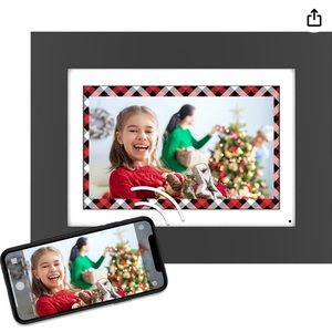 PhotoShare Digital Picture Frame Black with white mat